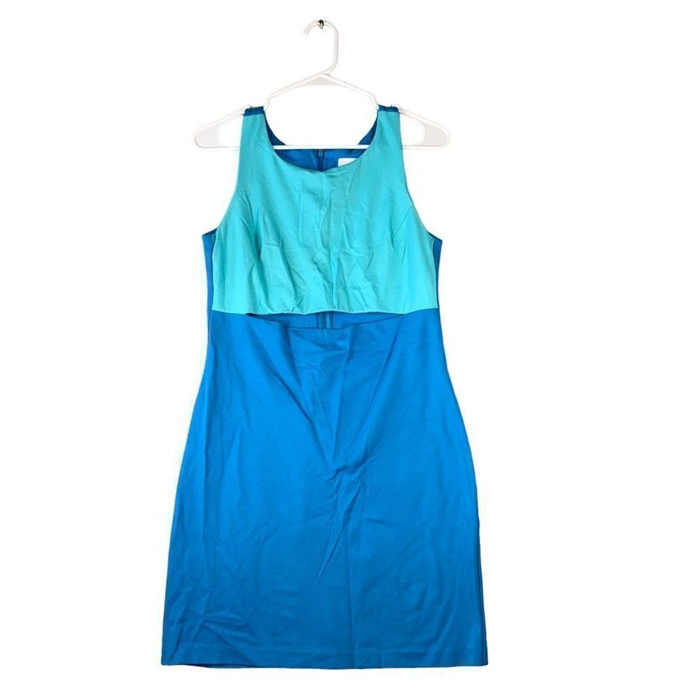 Amanda Uprichard Color Block Body Con Dress Women Large Blue